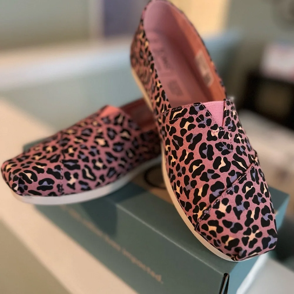 Toms Alpargata blush classic leopard print flats - Picture 1 of 5
